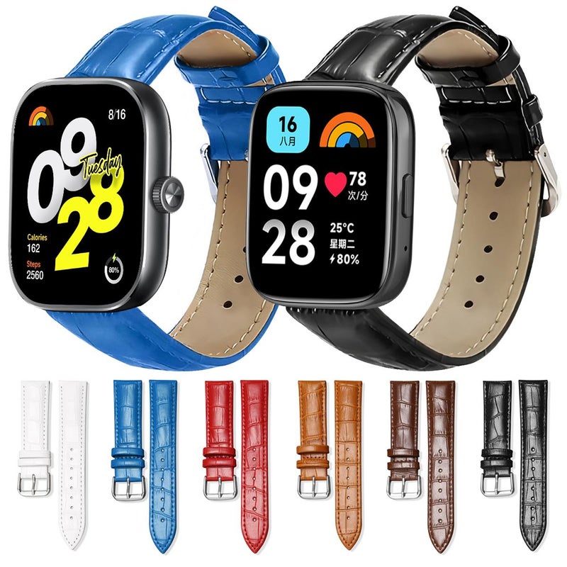 لساعة Redmi Watch 3 Active / Lite 20 مم حزام ساعة جلدي بمشبك دبوس من الخيزران (أسود) - Image 2
