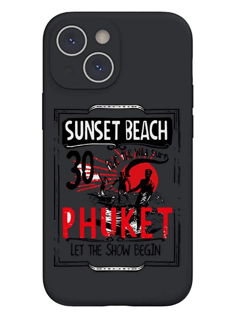Theodor Protective Slim Fit Case Liquid Silicone Cover with Full Body Protection Anti-Scratch Shockproof Case For iPhone 14 Black  - talk less do more copy  - Image 1