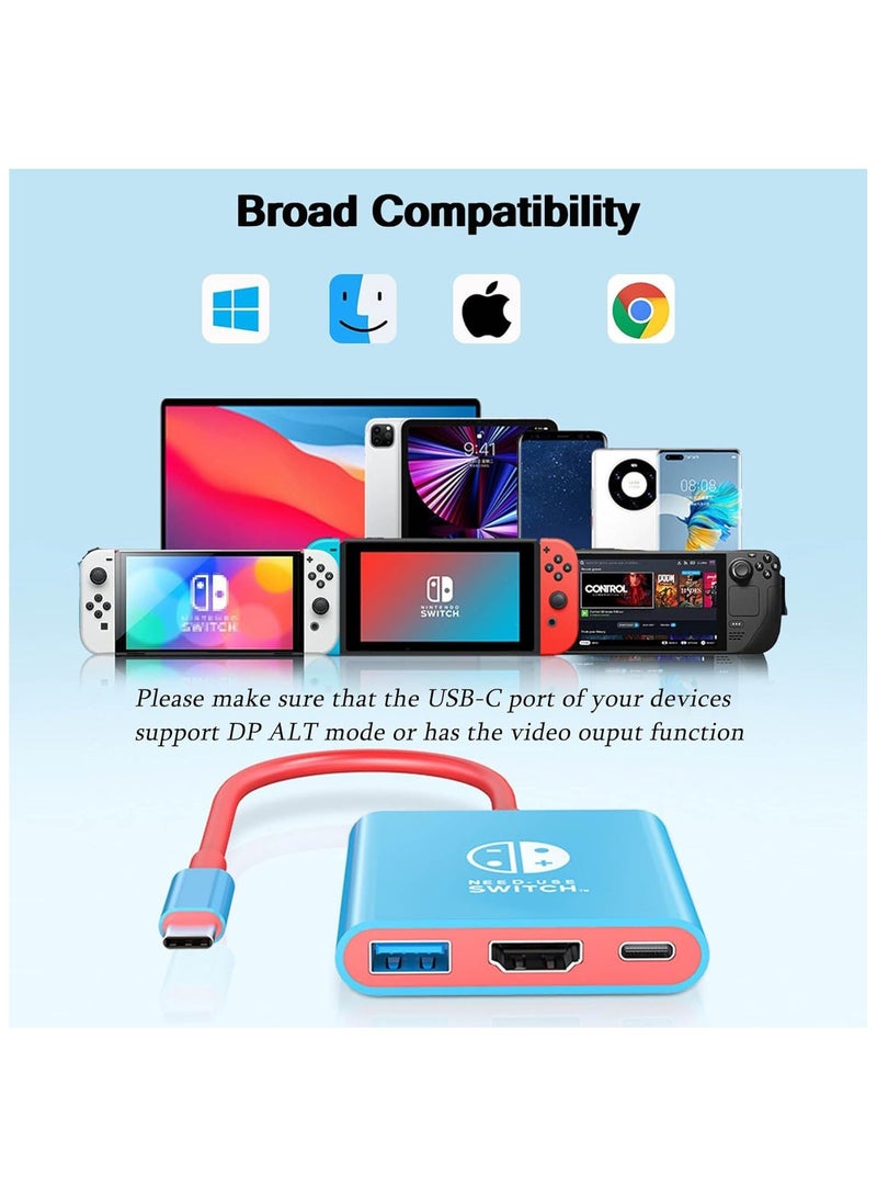 كابتن تيك سويتش دوك لمحطة إرساء نينتندو سويتش، محول قاعدة تلفزيون محمول متوافق مع نينتندو سويتش/OLED/Steam Deck يدعم وضع التلفزيون مع HDMI2.0 بديل للسفر للتبديل - Image 5