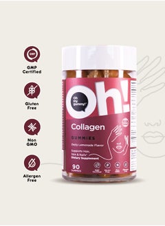 Oh My Oh Collagen Supplement - Hair Skin and Nails Gummies for Women and Men - 90 Gummies  - Image 2