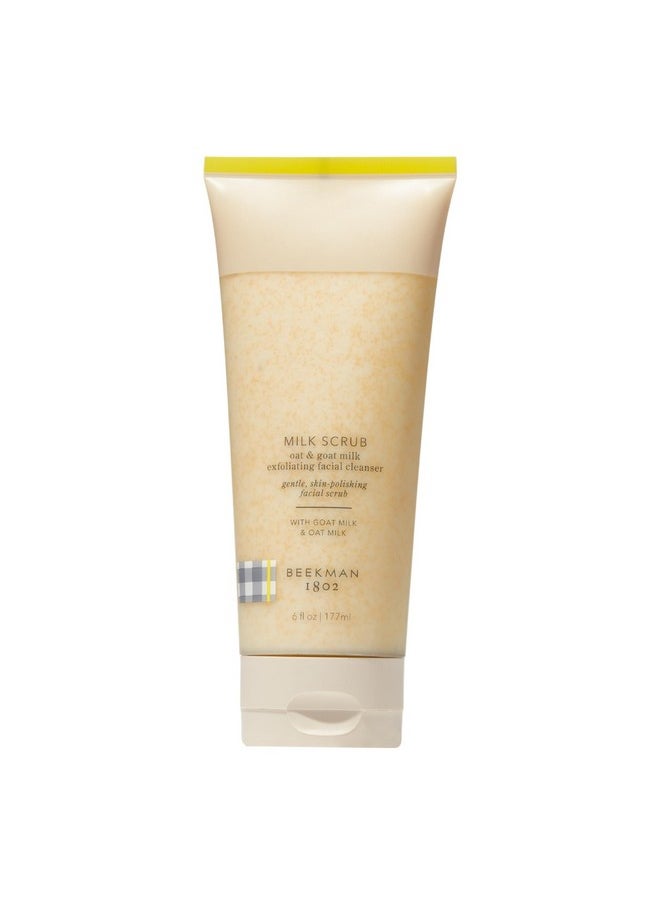 Beekman 1802 Beekman 1802 Oat + Goat Milk Exfoliating Face Scrub - Gentle Cleansing With Jojoba Bead Facial Exfoliator - Sensitive Skin Face Cleanser - Fragrance Free  - Image 1