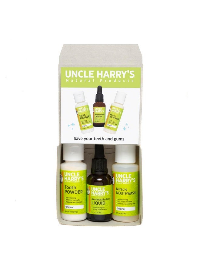 Uncle Harry's Natural Remineralization Kit for Tooth Enamel & Mineral - 3 Products Strengthen Weak Enamel & Correct Oral Care Issues (1 kit) - Image 1