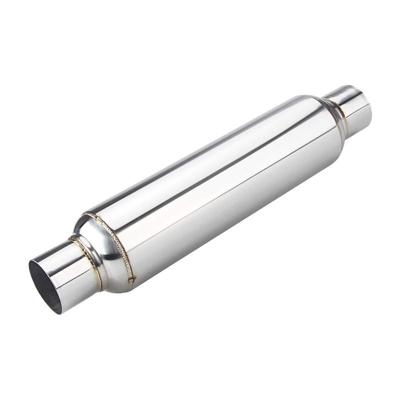 LCGP Universal Muffler 25 Inlet Outlet 19 Overall LengthStraight Through Design Stainless Steel Resonator