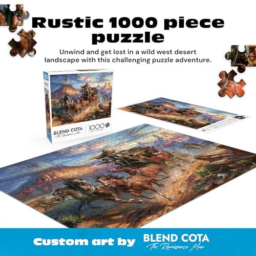 Buffalo Games Blend COTA Wild Wild West 1000 Piece Jigsaw Puzzle 2675 x 1975 in Western Action Art Recycled Board Poster Puzzles for Adults 1000 Pieces - Image 3
