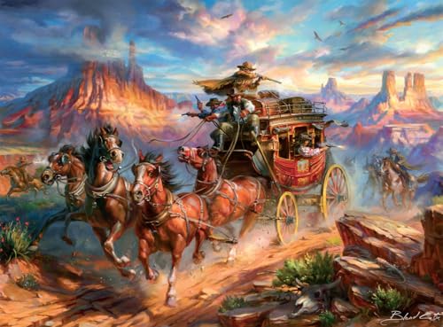 Buffalo Games Blend COTA Wild Wild West 1000 Piece Jigsaw Puzzle 2675 x 1975 in Western Action Art Recycled Board Poster Puzzles for Adults 1000 Pieces - Image 1