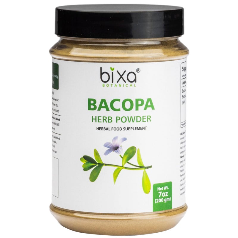 bixa BOTANICAL Brahmi Powder Bacopa Monnieri Brahmi Leaves 200 Grams 7 OZ Ayurvedic Herbal Supplement Gluten Free NonGMO Steam Treated Vegan 100 Pure