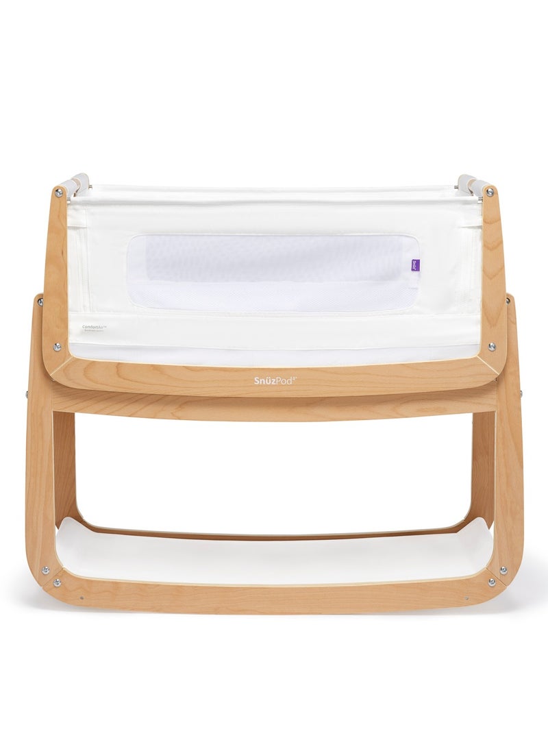 Snuz - Pod4 Bedside Crib For Infant And Baby, Increased Air Flow For Better Sleep, 3D Breathable Mattress, Machine Washable Liner, Rocking Stand , From 0 To 6 Months , Dimensions L100 X 49 X H95 - Natural - Image 1