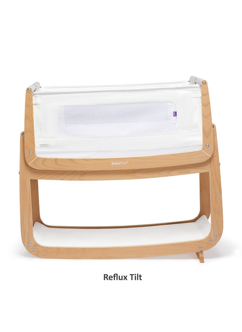 Snuz - Pod4 Bedside Crib For Infant And Baby, Increased Air Flow For Better Sleep, 3D Breathable Mattress, Machine Washable Liner, Rocking Stand , From 0 To 6 Months , Dimensions L100 X 49 X H95 - Natural - Image 1