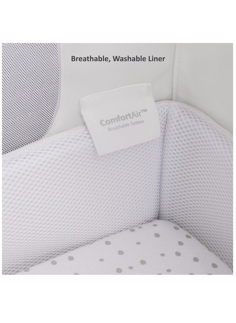 Snuz - Pod4 Bedside Crib For Infant And Baby, Increased Air Flow For Better Sleep, 3D Breathable Mattress, Machine Washable Liner, Rocking Stand , From 0 To 6 Months , Dimensions L100 X 49 X H95 - Natural - Image 1
