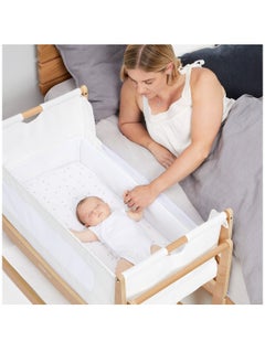 Snuz Pod4 Bedside Crib For Infant And Baby, Increased Air Flow For Better Sleep, 3D Breathable Mattress, Machine Washable Liner, Rocking Stand , From 0 To 6 Months , Dimensions L100 X 49 X H95 - Natural  - Image 2