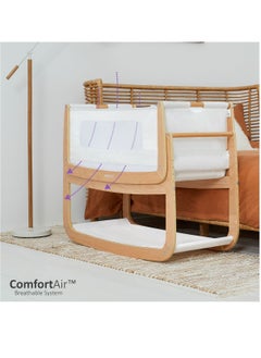 Snuz Pod4 Bedside Crib For Infant And Baby, Increased Air Flow For Better Sleep, 3D Breathable Mattress, Machine Washable Liner, Rocking Stand , From 0 To 6 Months , Dimensions L100 X 49 X H95 - Natural  - Image 3