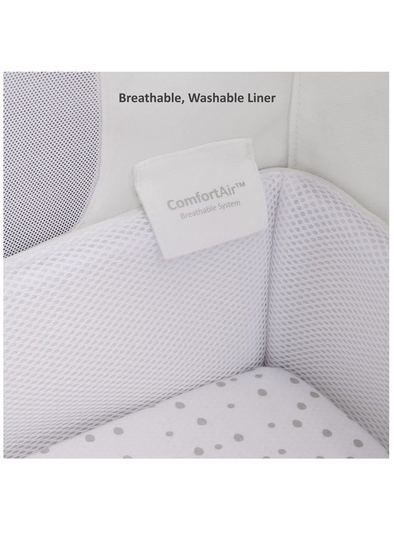 Snuz - Pod4 Bedside Crib For Infant And Baby, Increased Air Flow For Better Sleep, 3D Breathable Mattress, Machine Washable Liner, Rocking Stand , From 0 To 6 Months , Dimensions L100 X 49 X H95 - Natural - Image 1