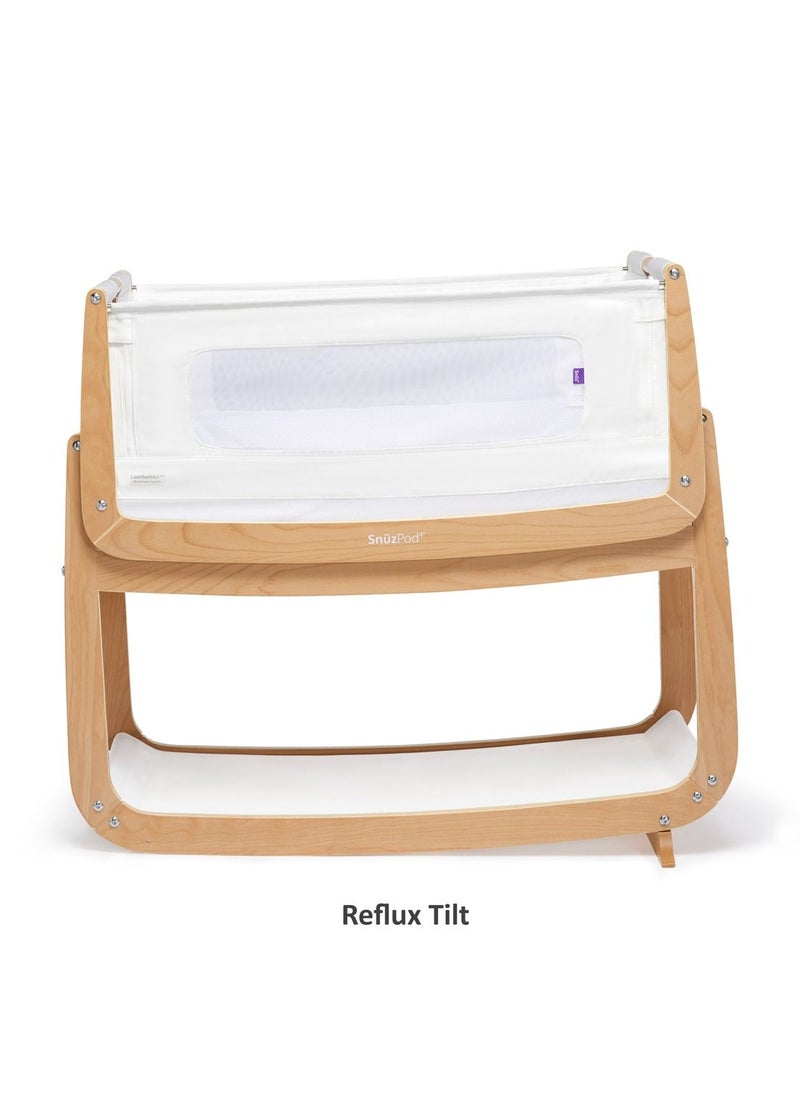 Snuz - Pod4 Bedside Crib For Infant And Baby, Increased Air Flow For Better Sleep, 3D Breathable Mattress, Machine Washable Liner, Rocking Stand , From 0 To 6 Months , Dimensions L100 X 49 X H95 - Natural - Image 1