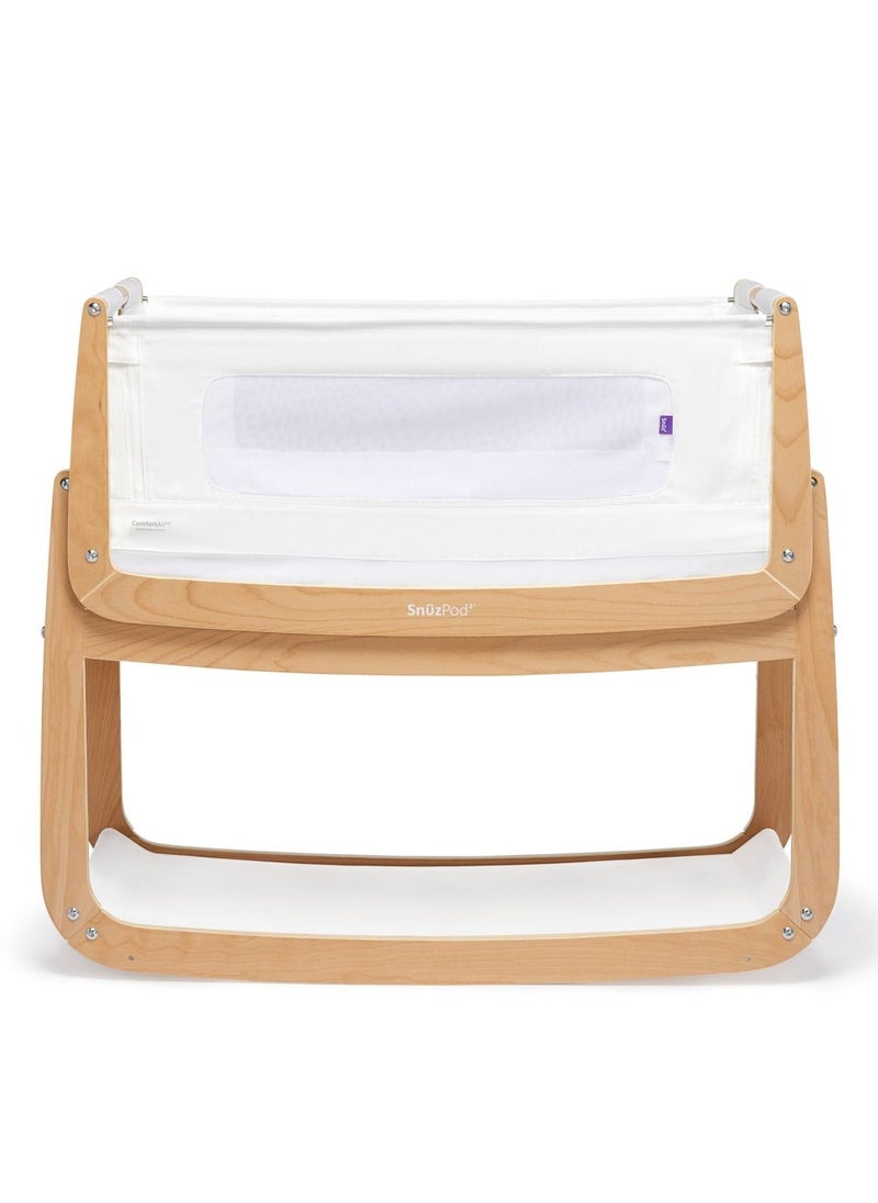 Snuz - Pod4 Bedside Crib For Infant And Baby, Increased Air Flow For Better Sleep, 3D Breathable Mattress, Machine Washable Liner, Rocking Stand , From 0 To 6 Months , Dimensions L100 X 49 X H95 - Natural - Image 1
