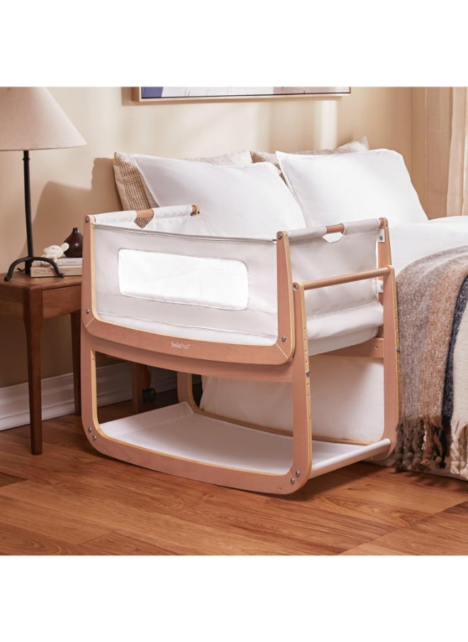 Snuz - Pod4 Bedside Crib For Infant And Baby, Increased Air Flow For Better Sleep, 3D Breathable Mattress, Machine Washable Liner, Rocking Stand , From 0 To 6 Months , Dimensions L100 X 49 X H95 - Natural - Image 1