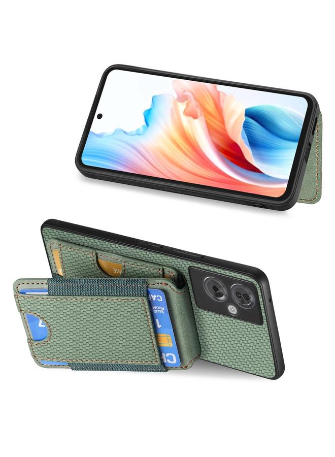 اس-توب جراب هاتف OPPO Reno9 Pro+ 5G من ألياف الكربون مع حامل محفظة عمودي - Image 5