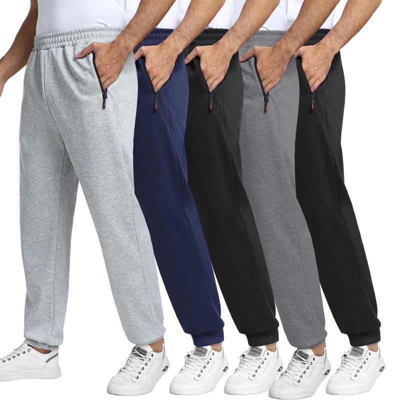 KGKE Men's Sweatpants Athletic Pants with Pockets,Jogger for Men Black/Black/Grey/Dark Grey/Navy M - Image 1