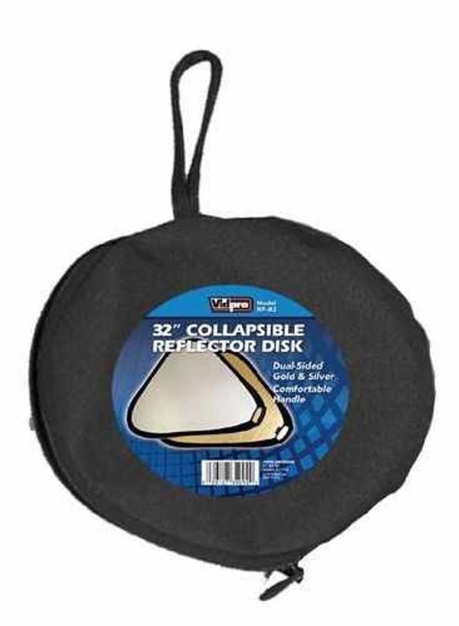 VidPro PhotoHighQuality Vidpro RF-82 32" Gold & Silver Collapsible Reflector Disc Triangular Deluxe Handle + Case - Image 2