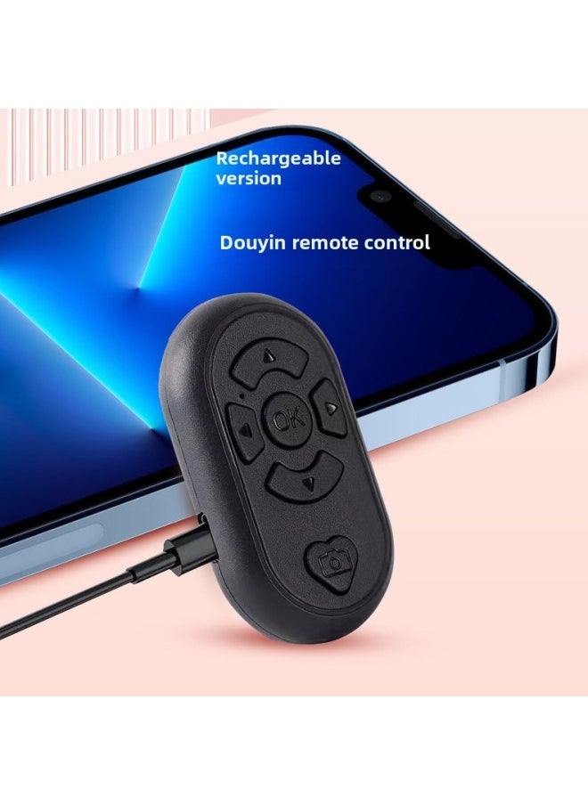 Charging Tremolo Remote Control Bluetooth Mobile Phone Selfie Short Video Page Turning Praises Fast Hand Remote Control-Color:Pink (6 Keys)-[excellent Boxed] Manual + Charging Cable - Image 2