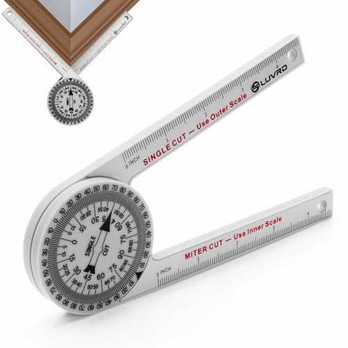 LUVRD Miter Saw Protractor, Professional Miter Angle Finder for Woodworking Replaces the Model #505P-7 Miter Protractor Angle Finder with Measuring Rulers for Carpentry, Crown Molding Tool, Baseboard - Image 1