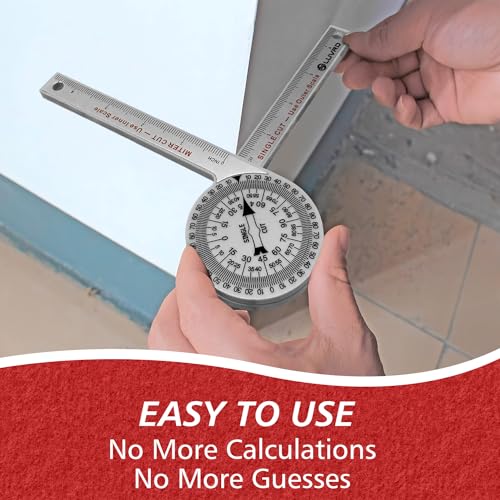 LUVRD Miter Saw Protractor, Professional Miter Angle Finder for Woodworking Replaces the Model #505P-7 Miter Protractor Angle Finder with Measuring Rulers for Carpentry, Crown Molding Tool, Baseboard - Image 4