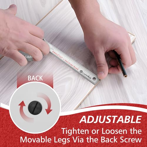 LUVRD Miter Saw Protractor, Professional Miter Angle Finder for Woodworking Replaces the Model #505P-7 Miter Protractor Angle Finder with Measuring Rulers for Carpentry, Crown Molding Tool, Baseboard - Image 5