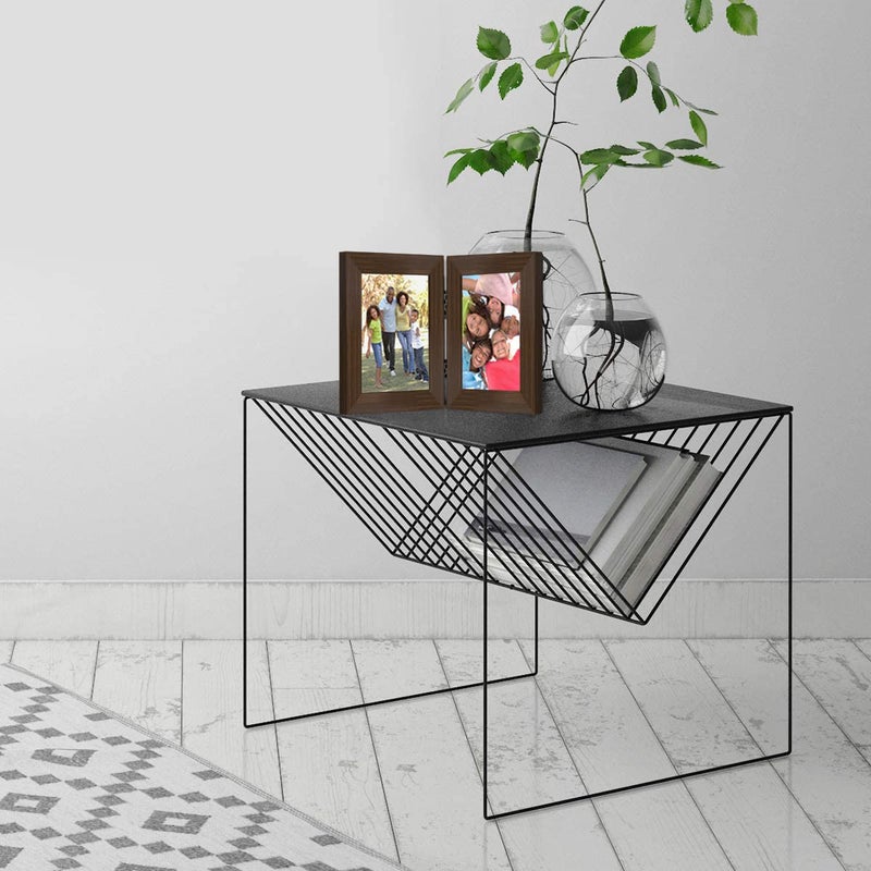 أمريكان فلات إطار صورة Americanflat بمفصلات مقاس 4x6 مع زجاج مقاوم للكسر - إطارات صور مزدوجة مع خشب هندسي - مجموعة مميزة - إطار صورة لعرض سطح الطاولة - خشب الجوز - Image 4