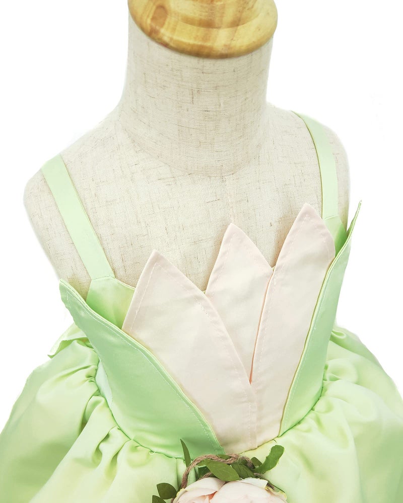 TYHTYM Princess Costumes Little Girls Dress Up Fancy Halloween Christmas Party (Tiana, 4-5T) - Image 5