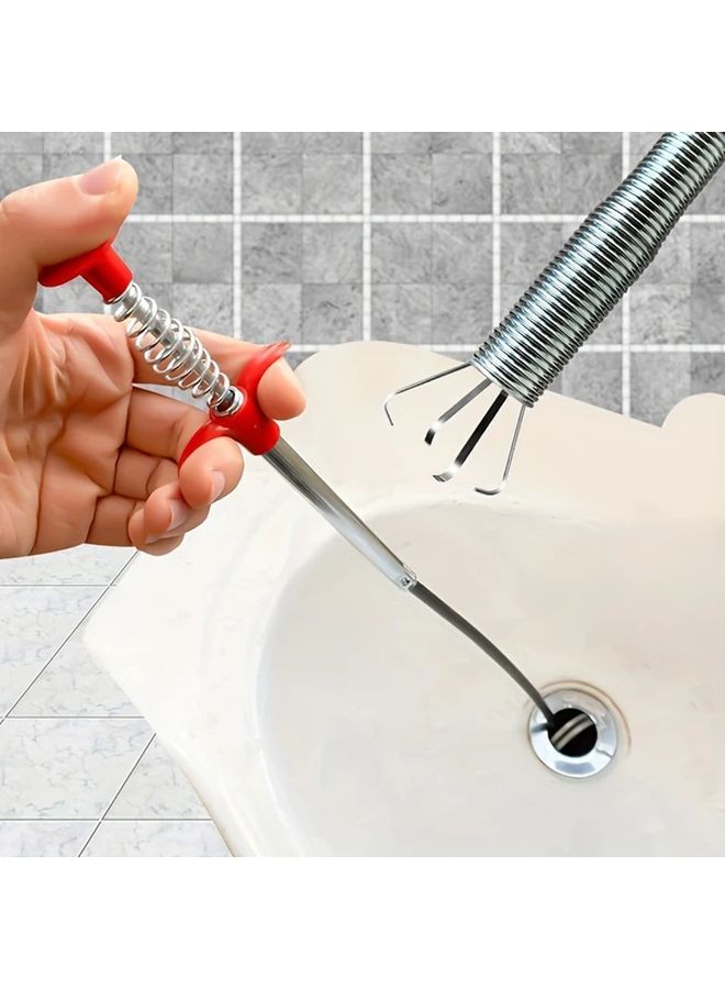 35 43 Inch Stainless Steel Drain Cleaner Tool For Hair Clog Removal In Sink Tub And Toilet - Image 1