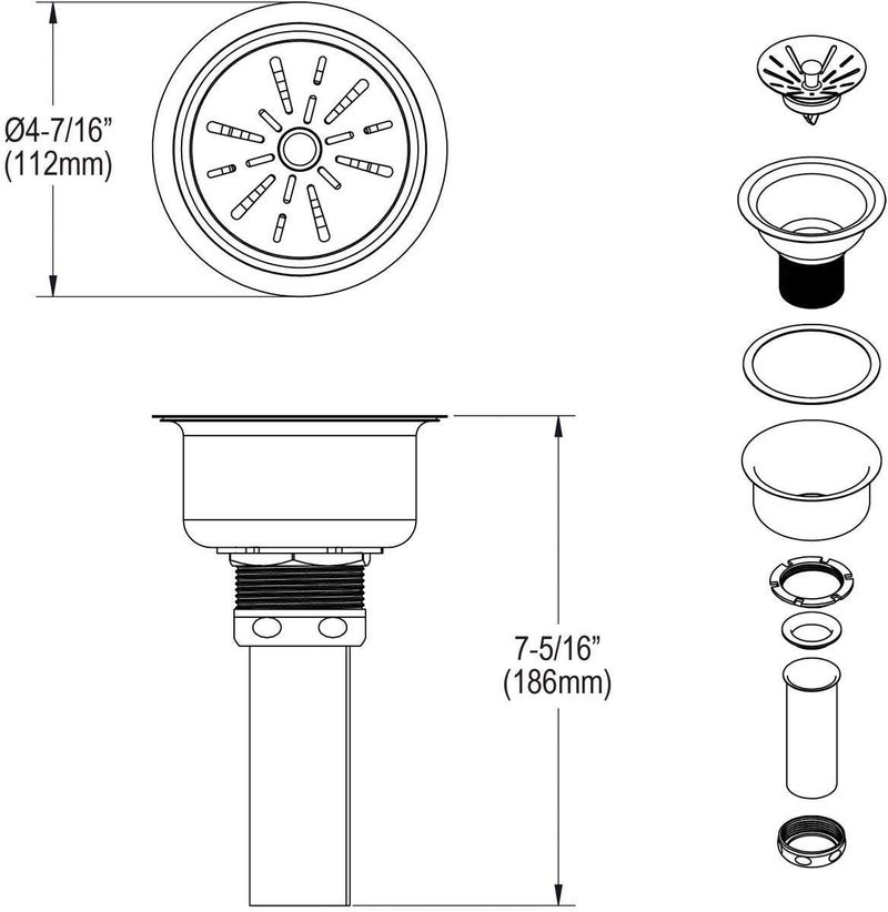 Elkay إلكاي LK35 مصفاة سلة 3-1/2" - كروم - Image 2