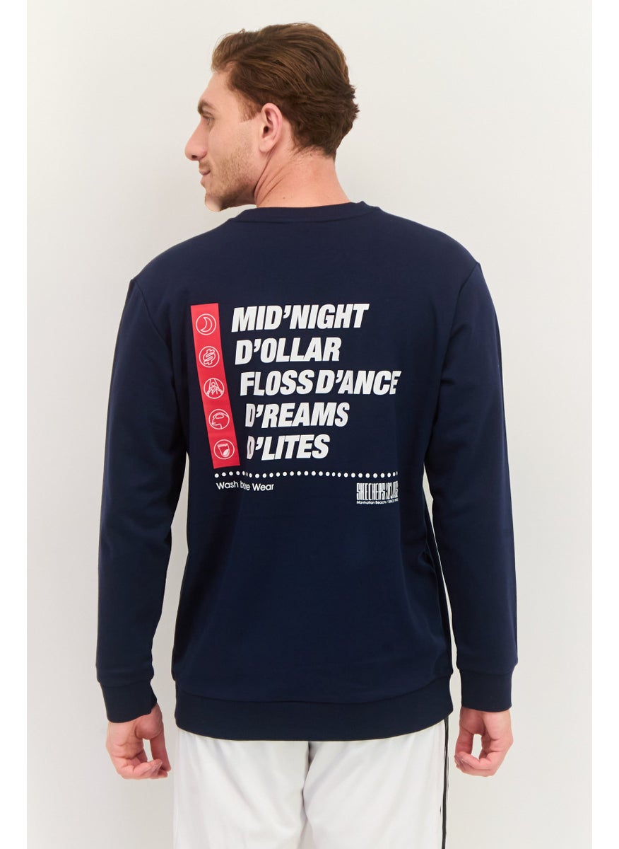 SKECHERS Men Sportswear Fit Outdoor Sweatshirts, Navy  - Image 3