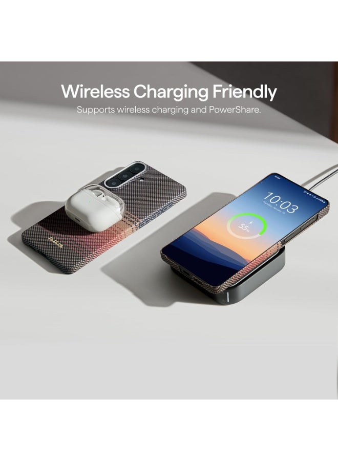 PITAKA حافظة PITAKA لجهاز S26، 6.3 بوصة، متوافقة مع MagSafe، حافظة سامسونج جالاكسي S26 فائقة النحافة مع زر آرون، ألياف أراميد 600D المنسوجة [حافظة حواف - أسود/رمادي] - Image 4