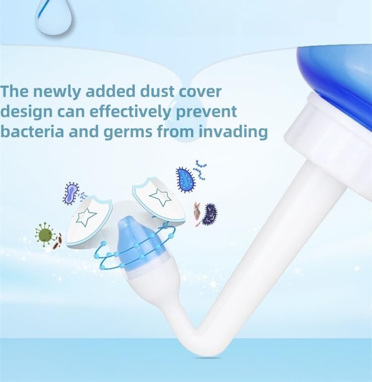 HOGOOD 300ML Sinus Rinse Machine, Pressure Sinus Rinse Care, with 2 Water Discharge Modes and Sticker Thermomete Neti Pot, Nose Cleaner for Adult & Kid, Bpa Free 300ML with 30 Nasal Wash Salt Packets - Image 4