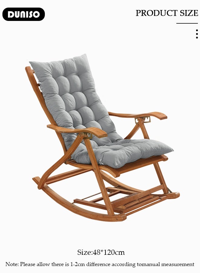 DUNISO Lounger Cushion Pads, Rocking Chair Cushion with Ties,Rattan Chair Cushion, Premium Plush PP Cotton Pads Non Skid Slip Backed Set of Upper and Lower,Portable Garden Patio Thick Padded Bed Seat Cover For Travel Holiday - Image 3