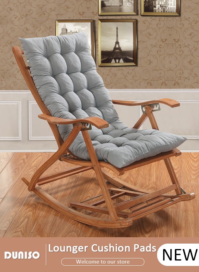 DUNISO Lounger Cushion Pads, Rocking Chair Cushion with Ties,Rattan Chair Cushion, Premium Plush PP Cotton Pads Non Skid Slip Backed Set of Upper and Lower,Portable Garden Patio Thick Padded Bed Seat Cover For Travel Holiday - Image 1