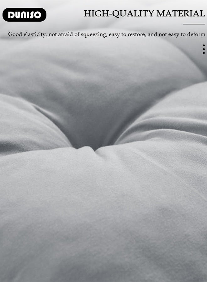 DUNISO Lounger Cushion Pads, Rocking Chair Cushion with Ties,Rattan Chair Cushion, Premium Plush PP Cotton Pads Non Skid Slip Backed Set of Upper and Lower,Portable Garden Patio Thick Padded Bed Seat Cover For Travel Holiday - Image 2