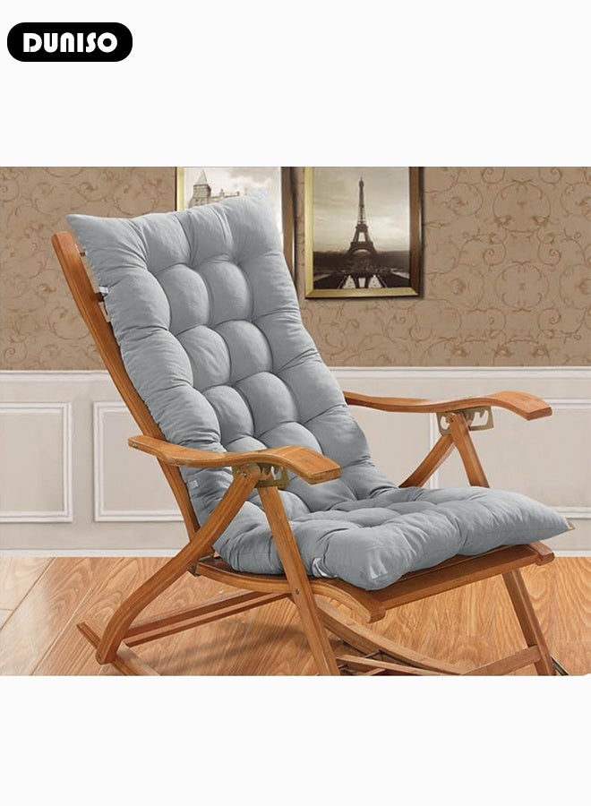 DUNISO Lounger Cushion Pads, Rocking Chair Cushion with Ties,Rattan Chair Cushion, Premium Plush PP Cotton Pads Non Skid Slip Backed Set of Upper and Lower,Portable Garden Patio Thick Padded Bed Seat Cover For Travel Holiday - Image 5