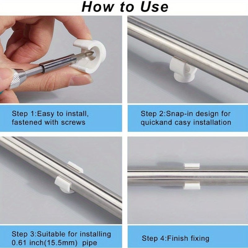 20 Pcs White Plastic PVC Pipe Clamps Hangers U Shaped Hook Water Pipes Support Fastener Tubing Clip Socket Clamps For Secure Fixing - Image 5