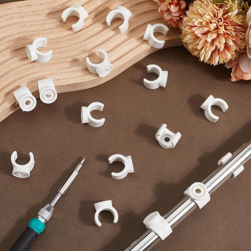 20 Pcs White Plastic PVC Pipe Clamps Hangers U Shaped Hook Water Pipes Support Fastener Tubing Clip Socket Clamps For Secure Fixing - Image 4