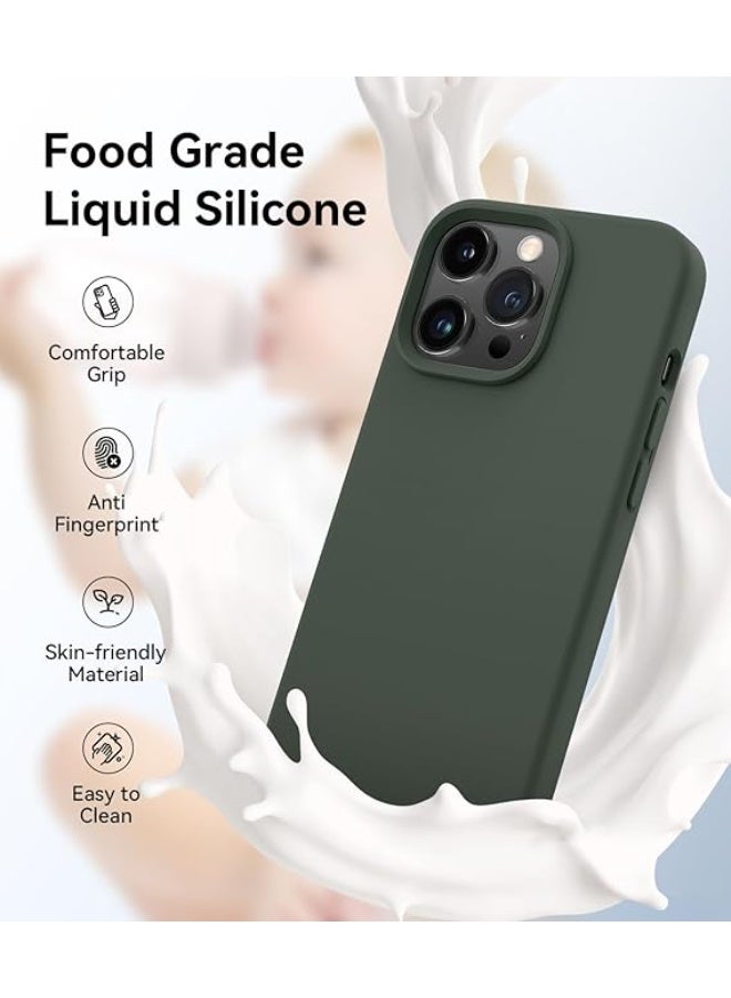جراب متوافق مع هاتف iPhone 13 Pro Max، [حماية عسكرية ضد الصدمات] جراب سيليكون مع بطانة ناعمة من الألياف الدقيقة مضادة للخدش، 6.7 بوصة، أخضر جبال الألب - Image 5