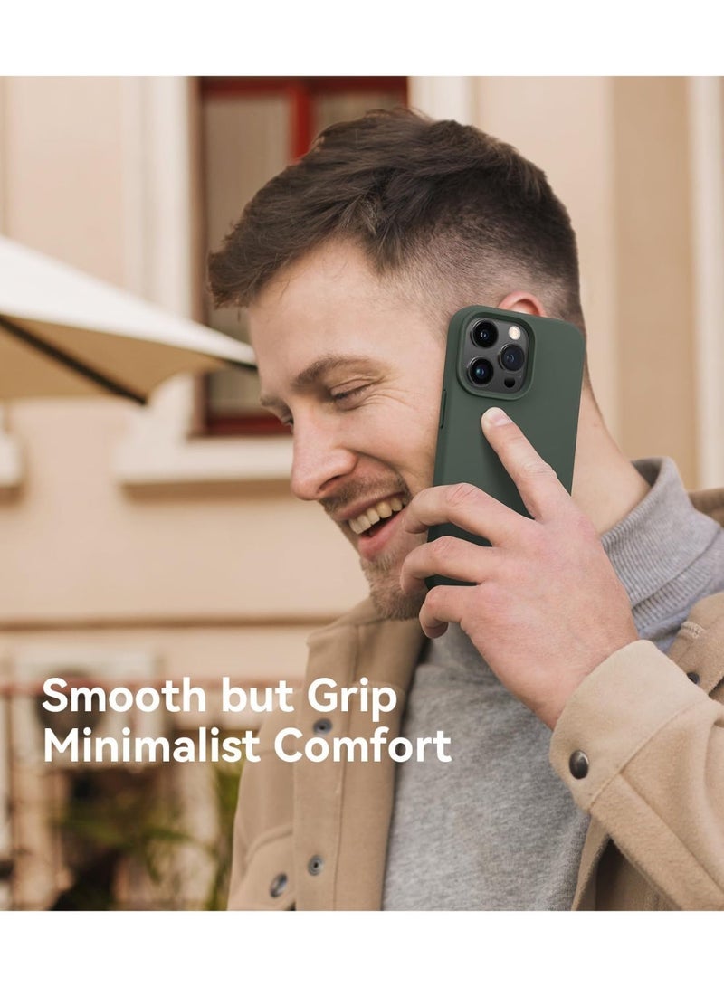 جراب متوافق مع هاتف iPhone 13 Pro Max، [حماية عسكرية ضد الصدمات] جراب سيليكون مع بطانة ناعمة من الألياف الدقيقة مضادة للخدش، 6.7 بوصة، أخضر جبال الألب - Image 4