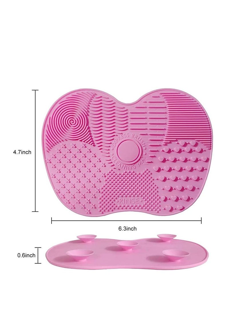 Excefore 2 Packs Makeup Brush Cleaning Mat Silicone Makeup Brush Cleaner Makeup Brush Cleaning Pad and Scrubber with Suction Cup Portable Washing Tool for Makeup Brushes - Image 3