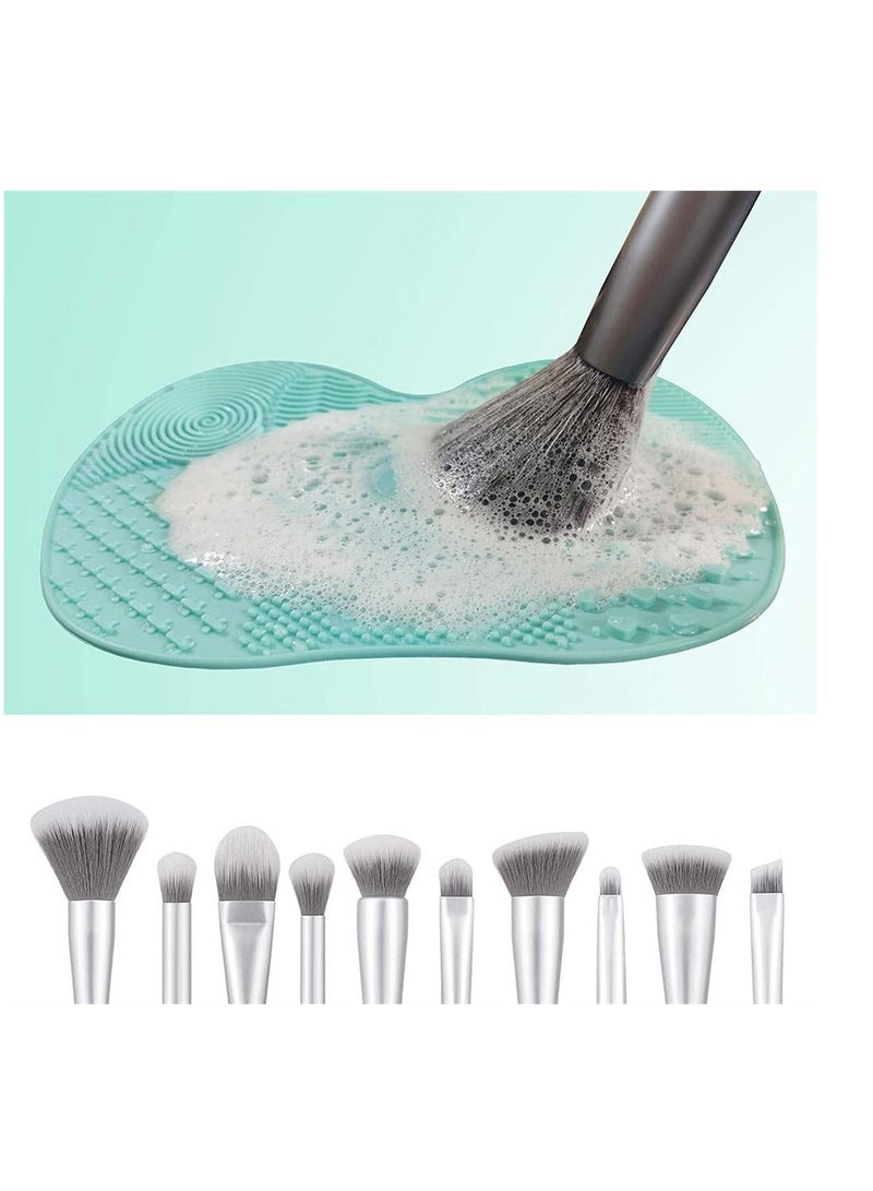 Excefore 2 Packs Makeup Brush Cleaning Mat Silicone Makeup Brush Cleaner Makeup Brush Cleaning Pad and Scrubber with Suction Cup Portable Washing Tool for Makeup Brushes - Image 5