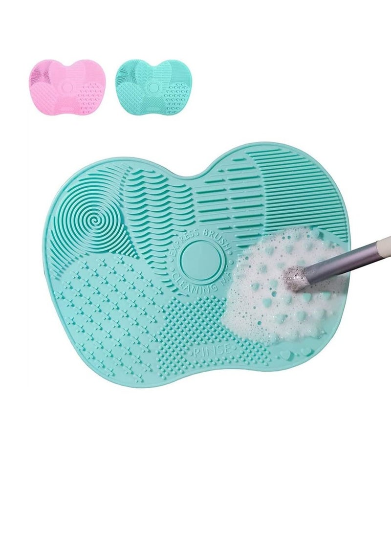 Excefore 2 Packs Makeup Brush Cleaning Mat Silicone Makeup Brush Cleaner Makeup Brush Cleaning Pad and Scrubber with Suction Cup Portable Washing Tool for Makeup Brushes - Image 4