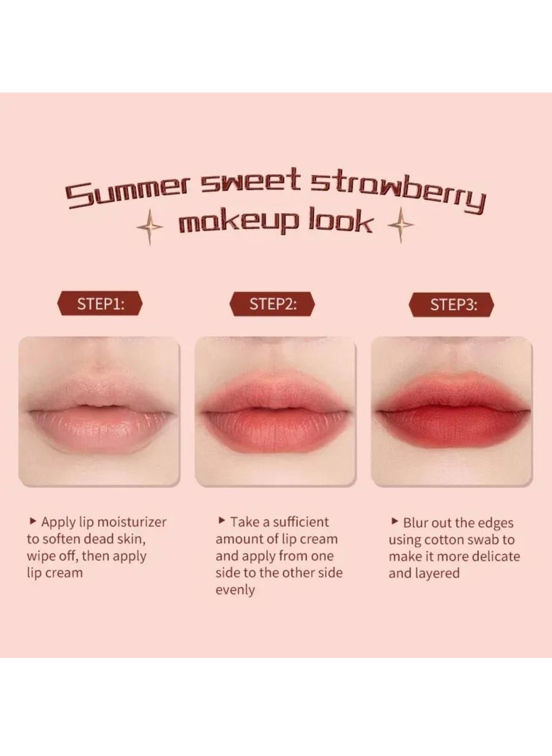 Flower Knows - Strawberry Rococo Series Cloud Lip Cream Lipsticks Women Beauty Cosmetic Lip Makeup Easy to Wear Natural Lipstick (09 Strawberry Crown) - Image 1