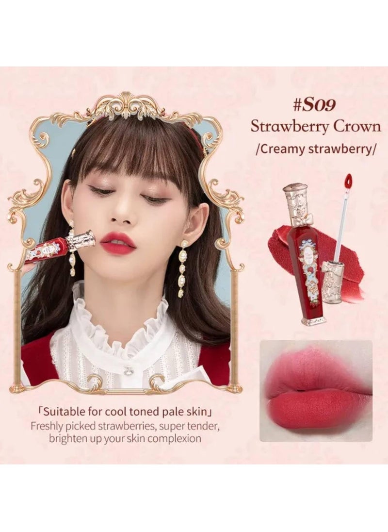 Flower Knows - Strawberry Rococo Series Cloud Lip Cream Lipsticks Women Beauty Cosmetic Lip Makeup Easy to Wear Natural Lipstick (09 Strawberry Crown) - Image 1