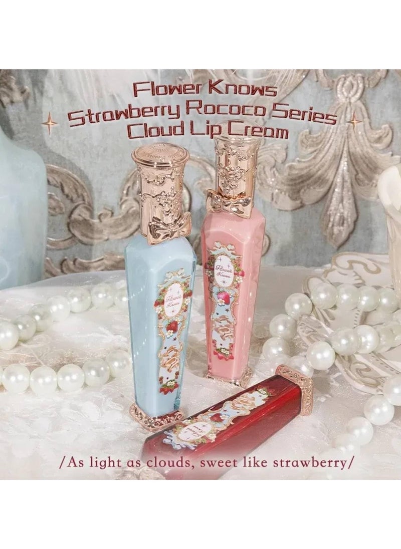 Flower Knows - Strawberry Rococo Series Cloud Lip Cream Lipsticks Women Beauty Cosmetic Lip Makeup Easy to Wear Natural Lipstick (09 Strawberry Crown) - Image 1