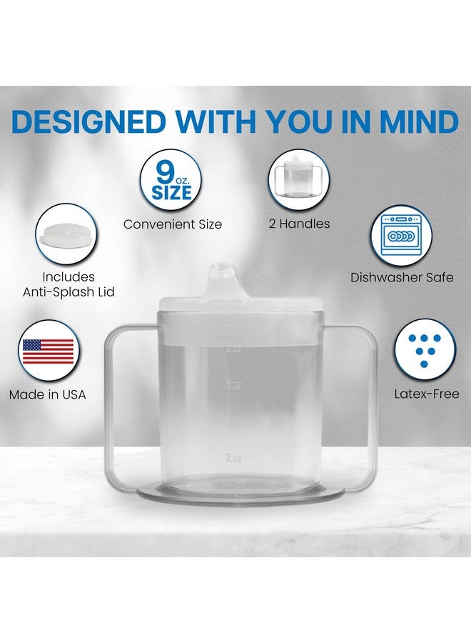 Special Supplies Independence 2-Handle Plastic Mug with 2 Style Lids, Lightweight Drinking Cup with Easy-to-Grasp Handles for Hot and Cold Beverages, Spill-Resistant Adult Sippy Cup (2-Pack)  - Image 1