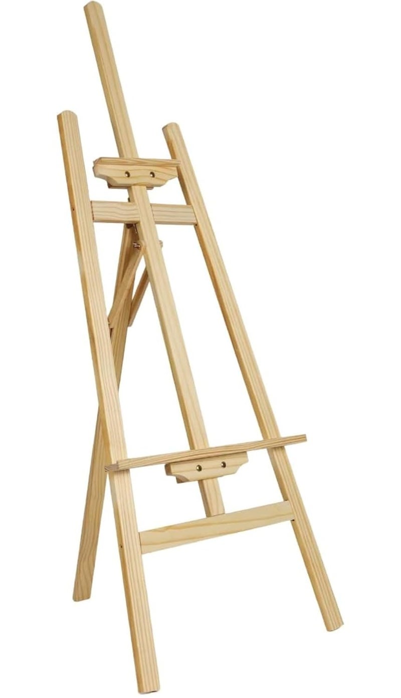 VRB Dec حامل لوحات خشبي قابل للطي/قابل للتعديل بطول 5 أقدام لعرض الأعمال الفنية الرائعة، الرسم، اللوحات، الترويج للأعمال، العرض، طلاب الفنانين (5 أقدام - 1 قطعة) - Image 2