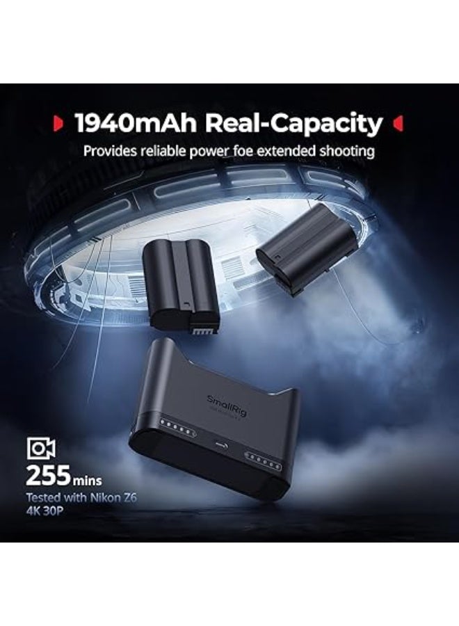 سمول ريج SMALLRIG EN-EL15c Camera Battery Set for Nikon, 22.5W Dual Slot Charger, 1940mAh Batteries, Full Compatible With Nikon ZR, Z6III, Zf, Z8, Z7II, Z7, Z6II, Z6, D850, D810, D780, D750, D500, D7500, D7200 - Image 2